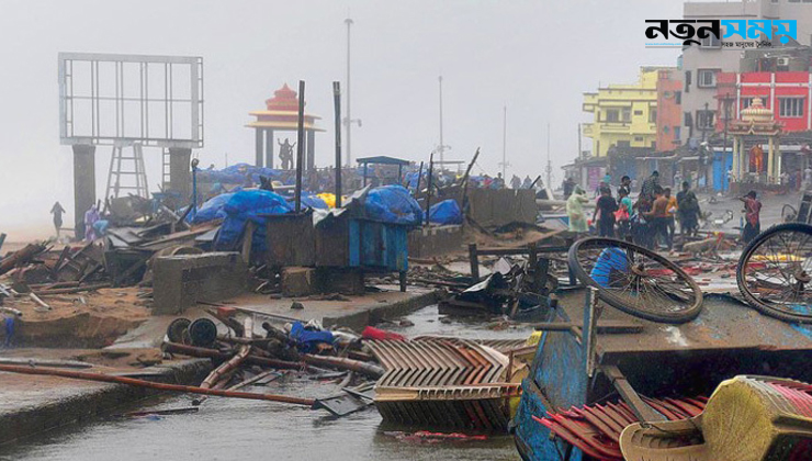 ফণীর তাণ্ডবের পরে পুরীর সমুদ্র সৈকত।