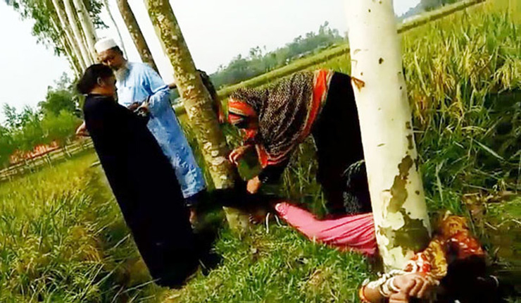 শেরপুরে অন্তঃসত্ত্বাকে গাছে বেঁধে নির্যাতন, অকাল গর্ভপাত!
