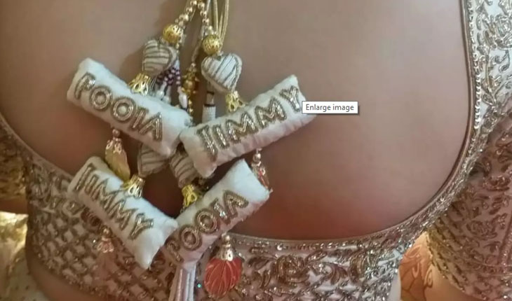 ফ্যাশনের নতুন ট্রেন্ড: কনের ব্লাউজে বরের নাম! 
