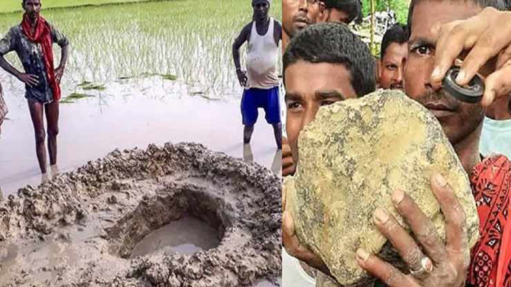 হঠাৎ বিকট শব্দে কৃষকদের সামনেই আকাশ থেকে পড়লো উল্কা