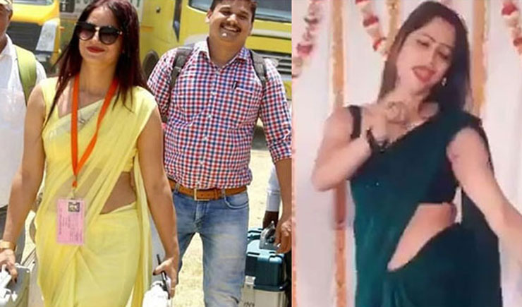 নীল শাড়িতে উদ্যাম নাচ হলুদ শাড়িতে ভাইরাল হাওয়া সেই পোলিং অফিসারের (ভিডিও)