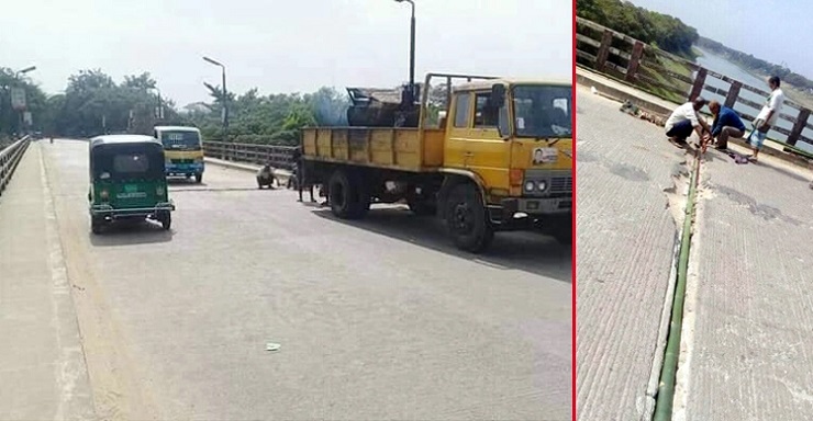 শাহজালাল তৃতীয় সেতু মেরামতে স্টিলের পরিবর্তে বাঁশ