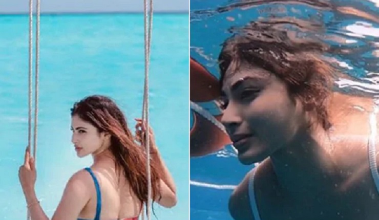 খোলা পিঠে, ভেজা পোশাকে আগুন ছড়ালেন মৌনি রায়
