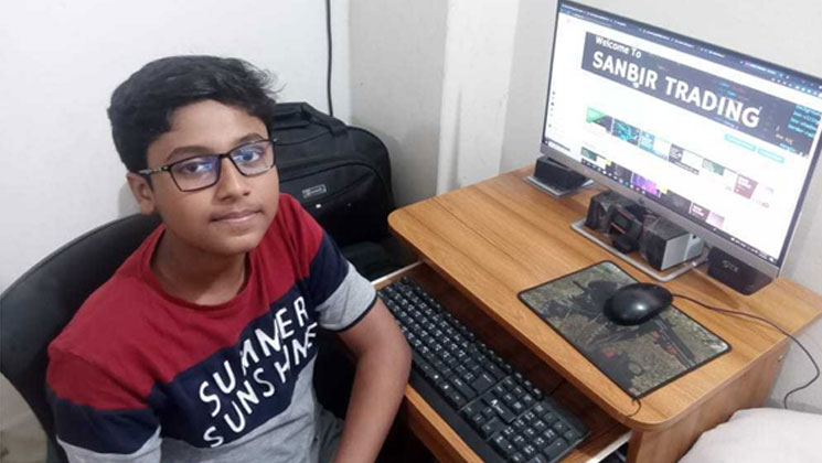 ১৩ বছরের কিশোর সানবীরের মাসিক আয় লক্ষাধিক টাকা