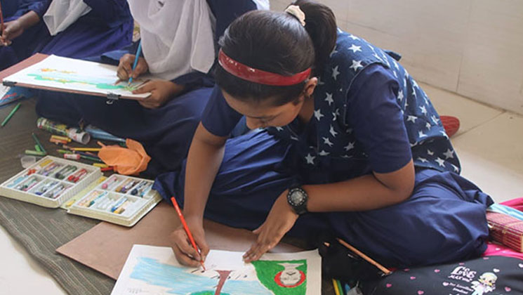 শিশুদের ক্যানভাসে বঙ্গবন্ধু 