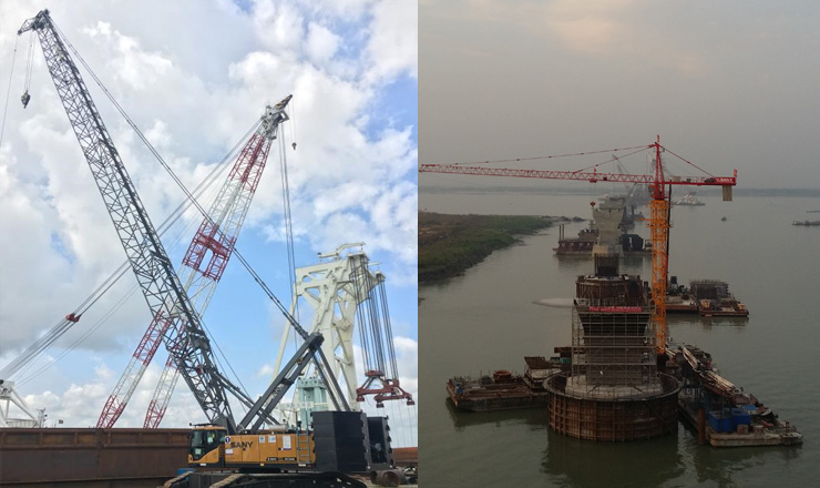 পদ্মা সেতু নির্মাণে ১২০টিরও বেশি স্যানি মেশিন ব্যবহার