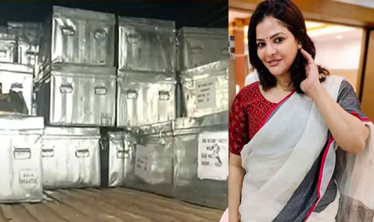 ট্রাকে করে নেওয়া হলো মন্ত্রীর বান্ধবীর ফ্ল্যাট থেকে জব্দ করা টাকা