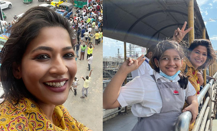 ফুটওভার ব্রিজে দাঁড়িয়ে বিজয়ী মেয়েদের ঘরে ফেরা দেখলেন বাঁধন