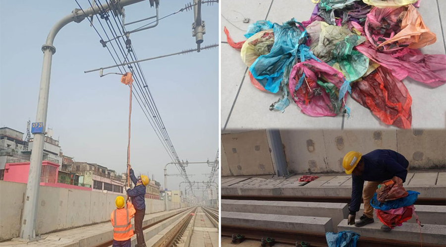 বৈদ্যুতিক তারে ফানুস, আড়াই ঘণ্টা বন্ধ মেট্রোরেল
