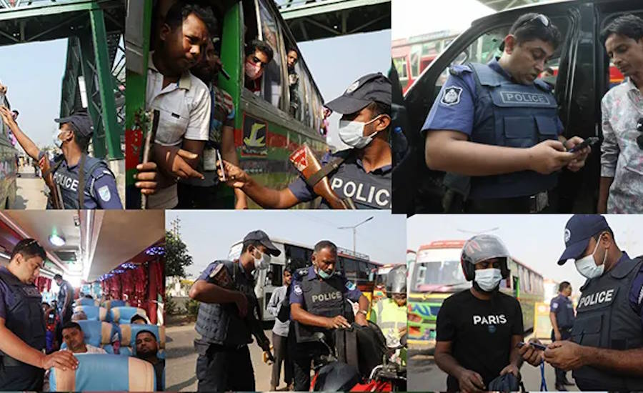 ঢাকায় ঢুকতে জবাবদিহি, যাত্রীদের মোবাইল, আইডি কার্ড ও ব্যাগ তল্লাশি