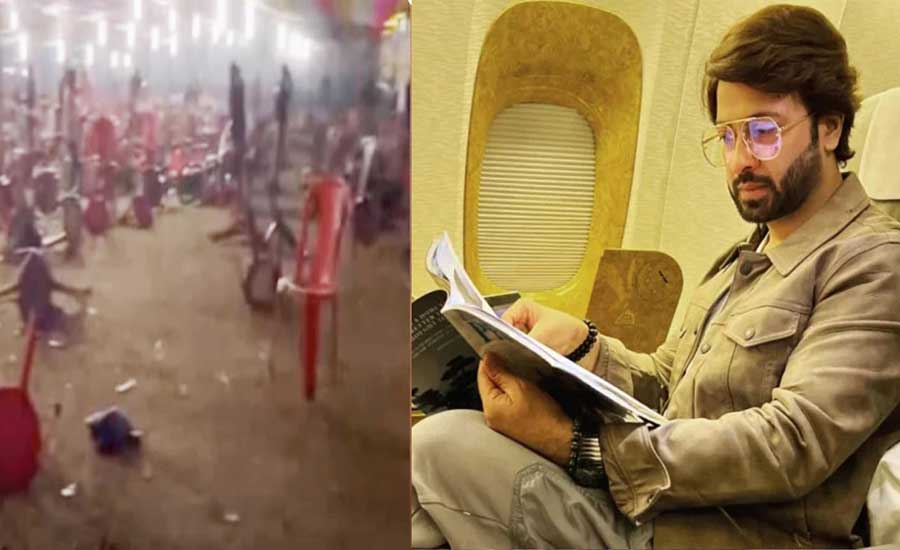 অনুষ্ঠানে ভাঙচুর, অল্পের জন্য রক্ষা পেলেন শাকিব খান